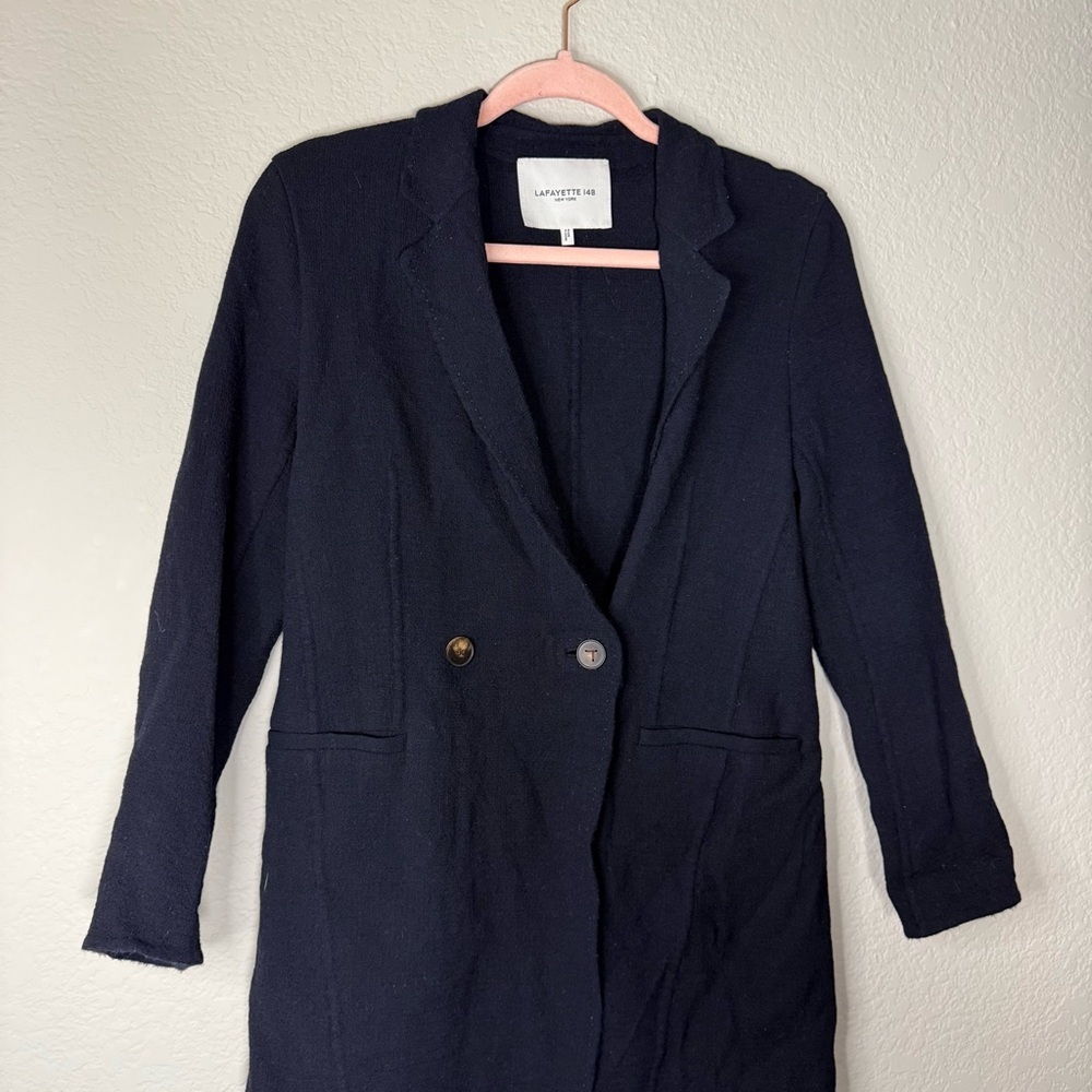 Lafayette 148 New York Black Wool Blazer Size M - Picture 4 of 9